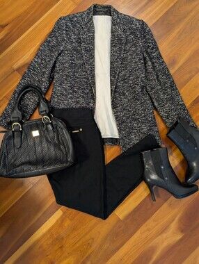 Wilfred Black & White Tweed Blazer Jacket